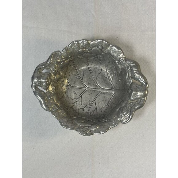 Arthur Court Bunny Rabbit Pewter Serving Bowl Dish Easter Nut Candy Vtg 7"w - Picture 2 of 10
